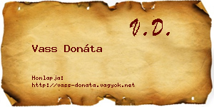 Vass Donáta névjegykártya